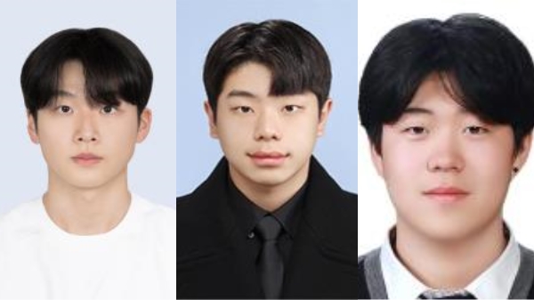 왼쪽부터 김현우, 오지환, 장우진 사진= 중문고 제공